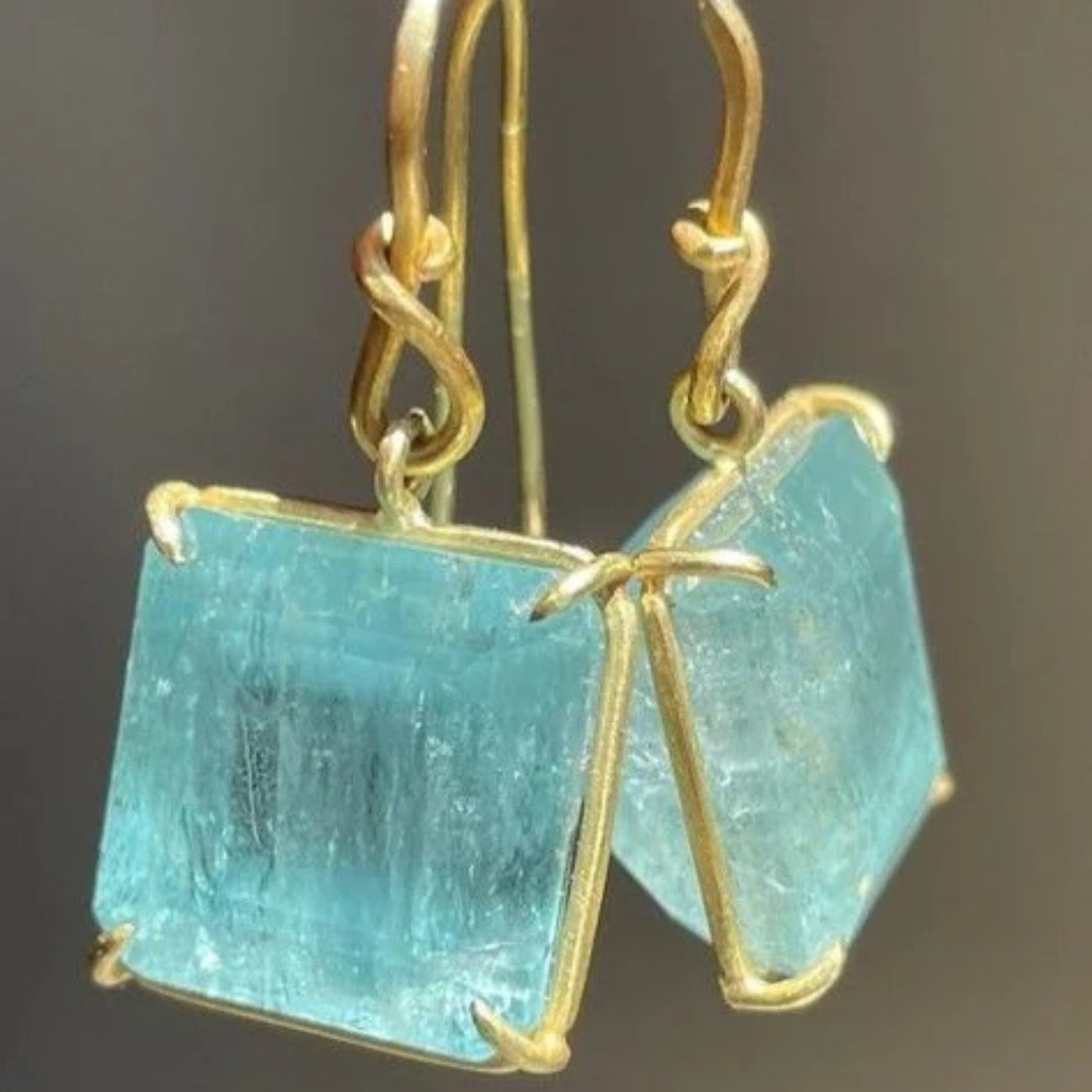 Sky Blue Glass Earrings