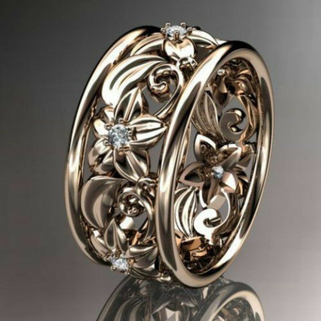 Exotic Silvered Blossom Ring