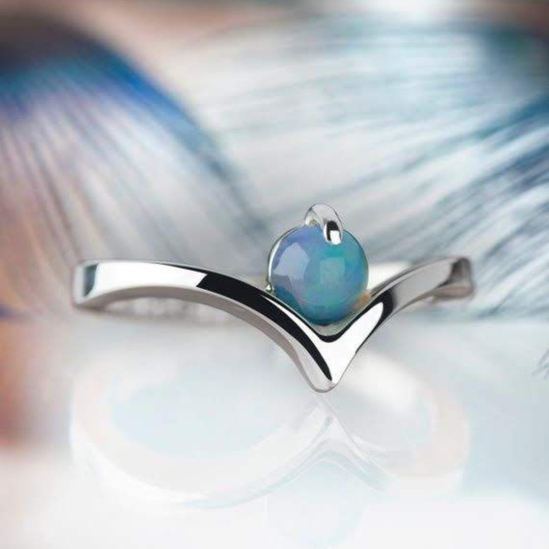 Blue Stone Orbit Silver Ring