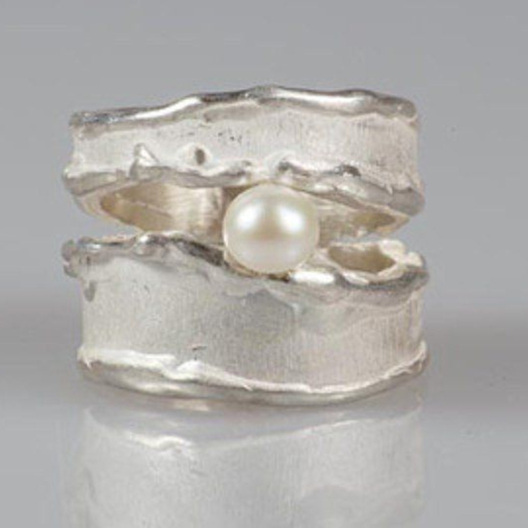 Pearl Layered Silver Ring