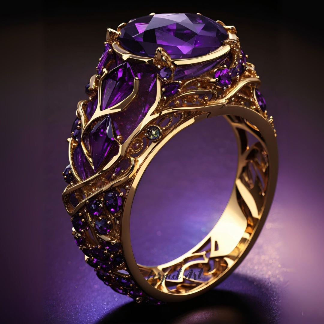 Exotic Violet Zirconia Hollow Ring