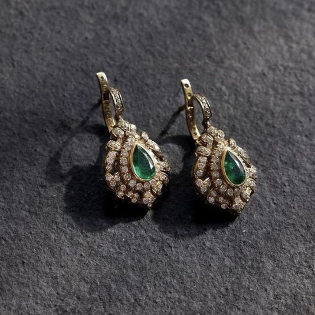 Emerald Crystal Drop Earrings