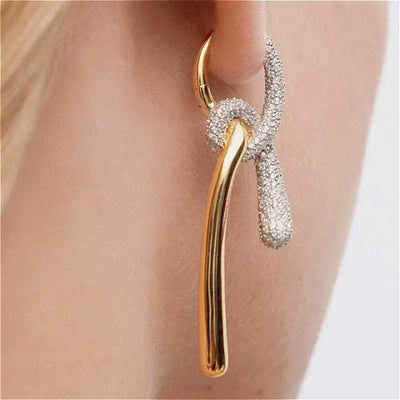 Bright Braided Golden Earrings