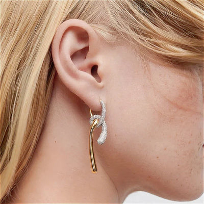 Bright Braided Golden Earrings