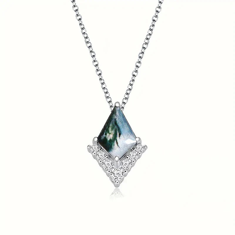 Green Moss Zirconia Necklace
