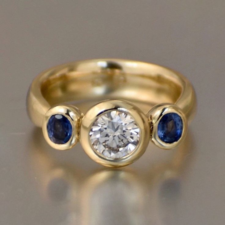 Blue White Inlaid Crystal Ring
