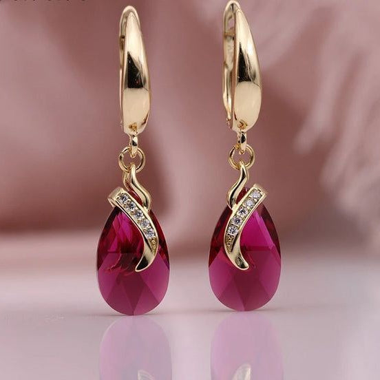 Garnet Drop Elegant Earrings