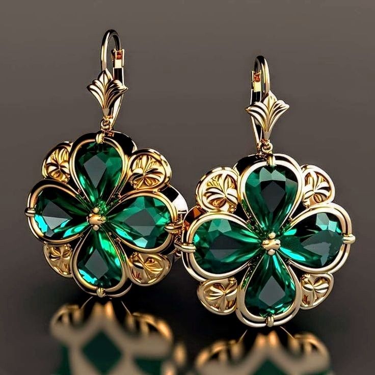 Exotic Green Crystal Mandala Earrings