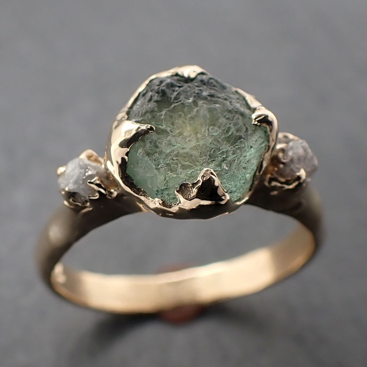 Green Nature Stone Forged Ring