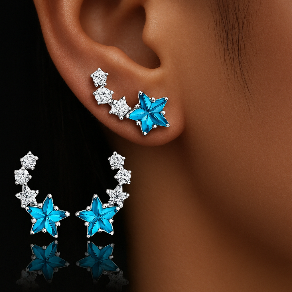 Blue Star Zirconia Trail Earrings