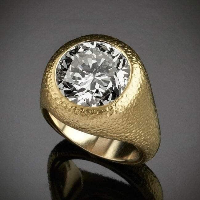 Vintage Gold Zirconia Forged Ring