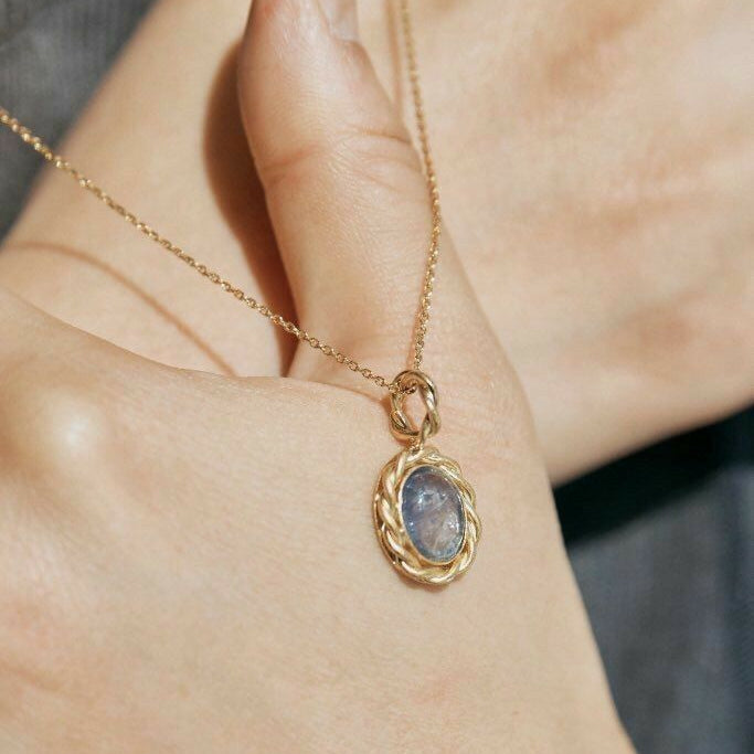 Blue Stone Gold Necklace