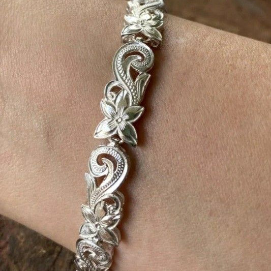 Silvered Flower Bracelet