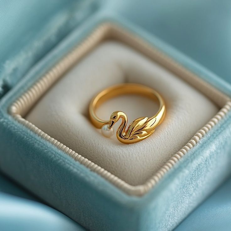 Exotic Gold Swan Pearl Ring