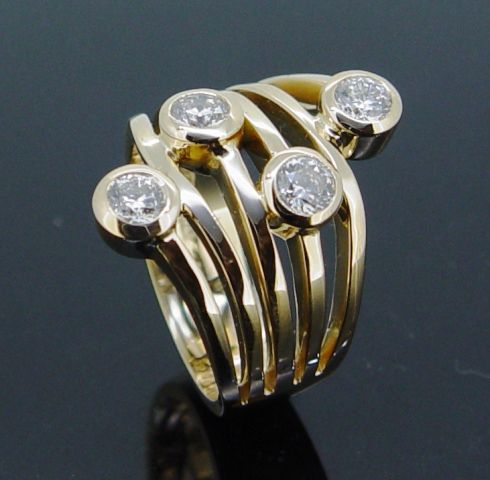 Layered Thick Golden Zirconia Ring
