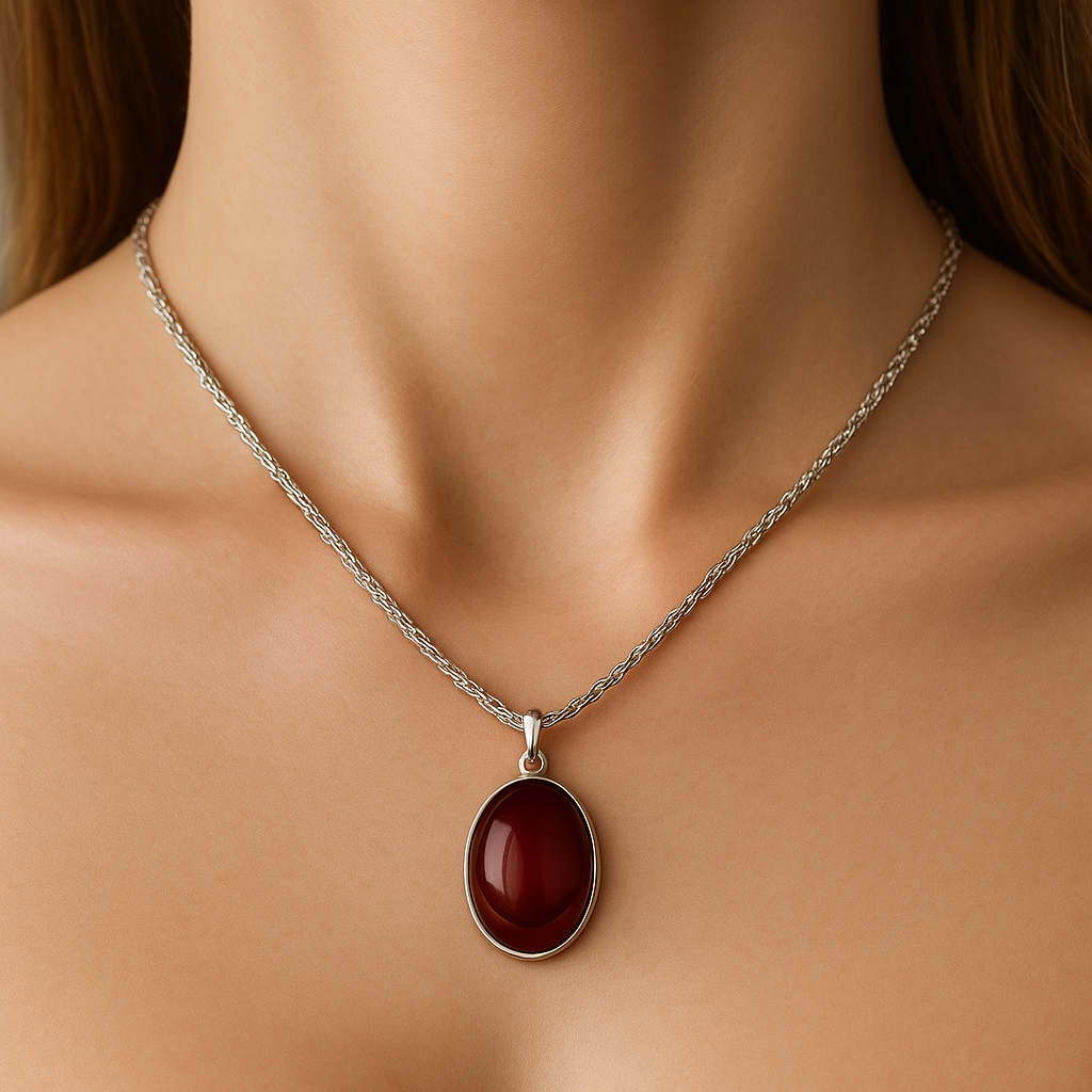 Rounded Red Stone Necklace