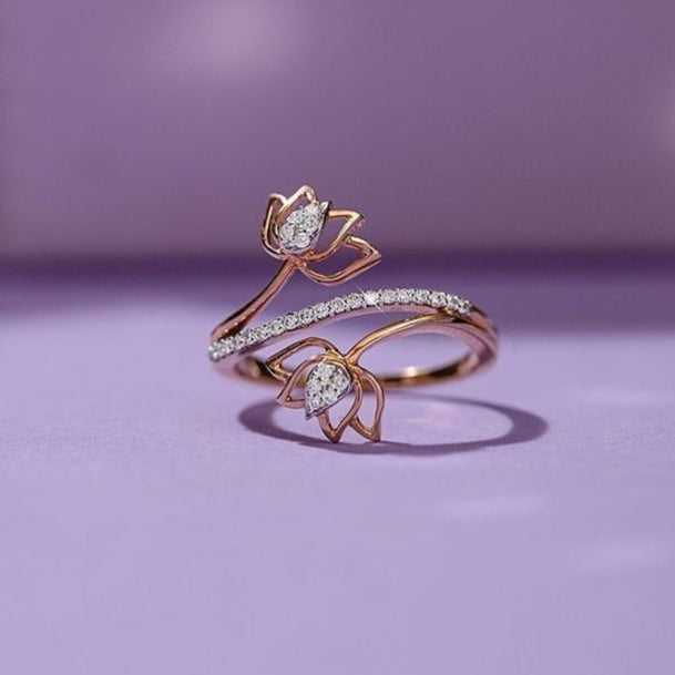 Adjustable Bright Tulip Ring