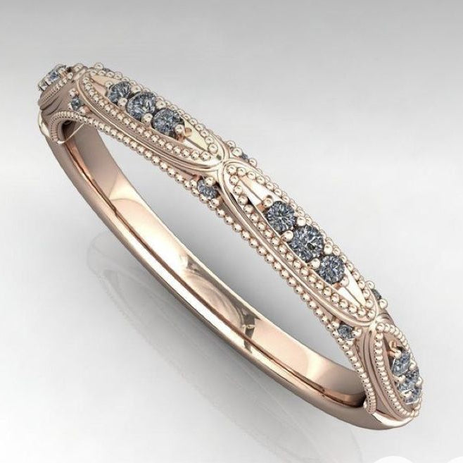 Exotic Rose Blue Crystal Ring