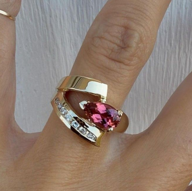 Thick Irregular Red Crystal Ring