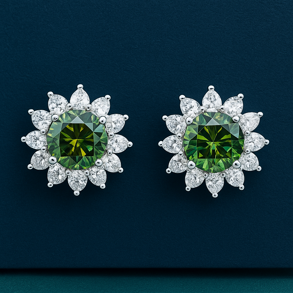 925 Silver Moissanite Snowflake Stud Earrings