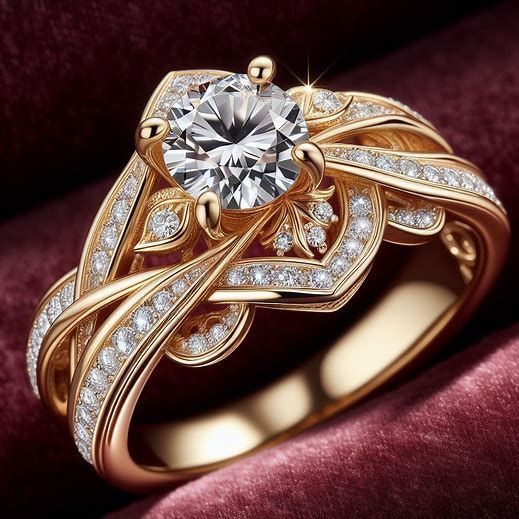 Exotic White Zirconia Golden Ring