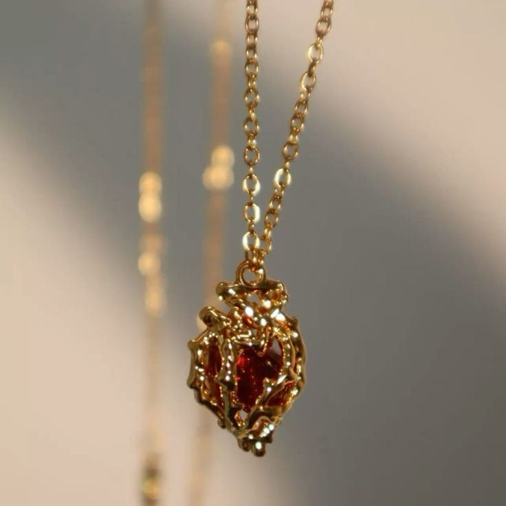 Red Forged Gold Necklace
