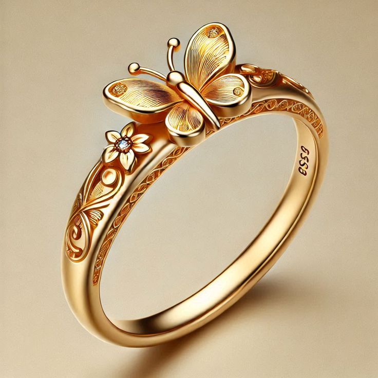 Butterfly Golden Fine Ring