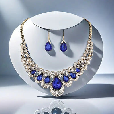 Maevina Zafiros Exquisite Gold Jewelry Set with Dazzling Gemstones