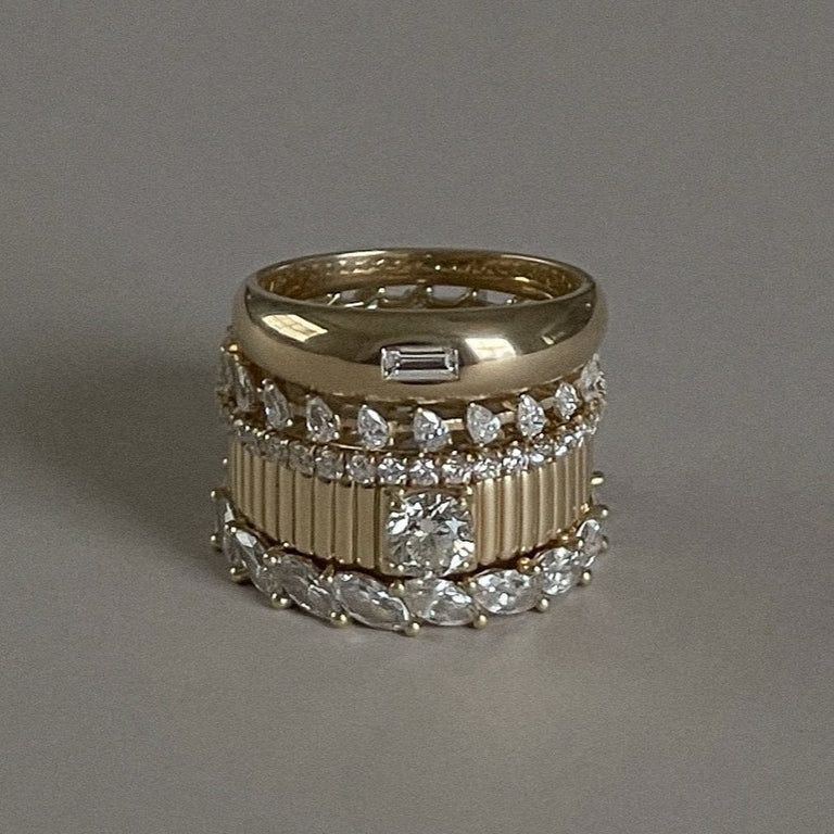Fine Zirconia Golden Ring Set