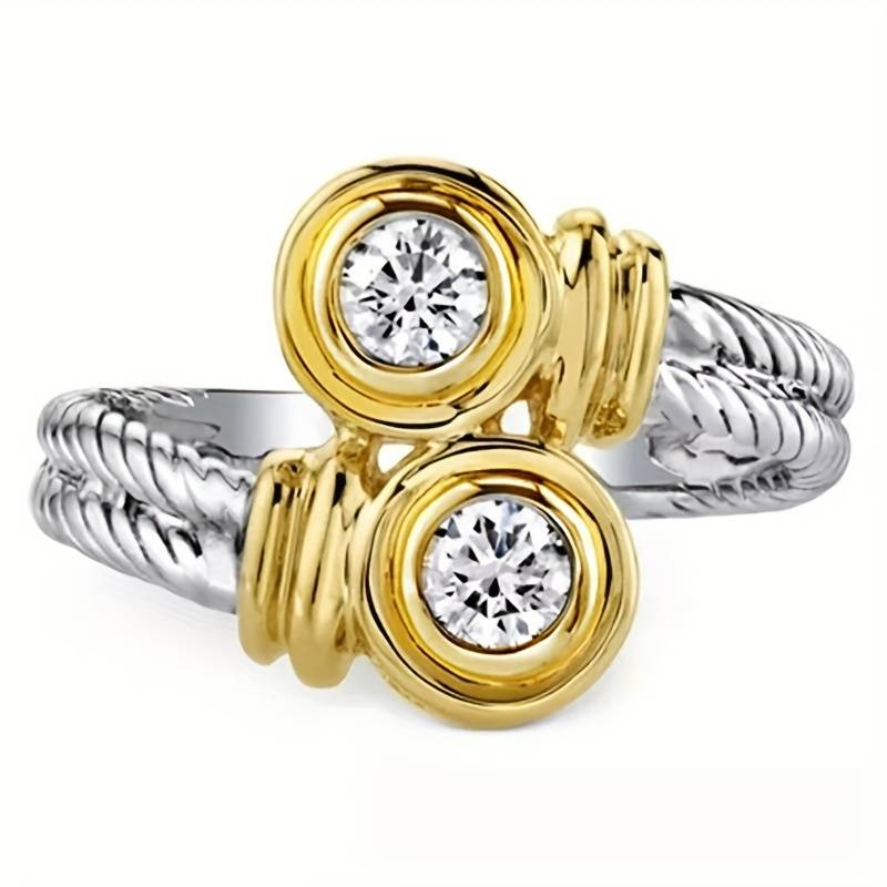 Vintage Gold & Silvers Zirconia Ring