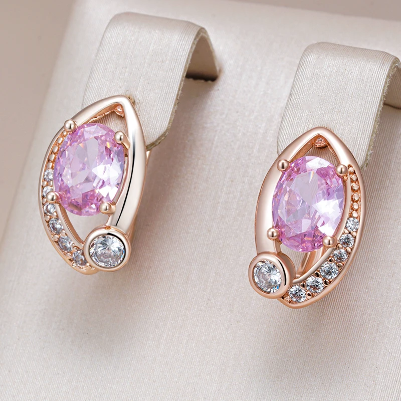 Elegant Pink Glass Earrings