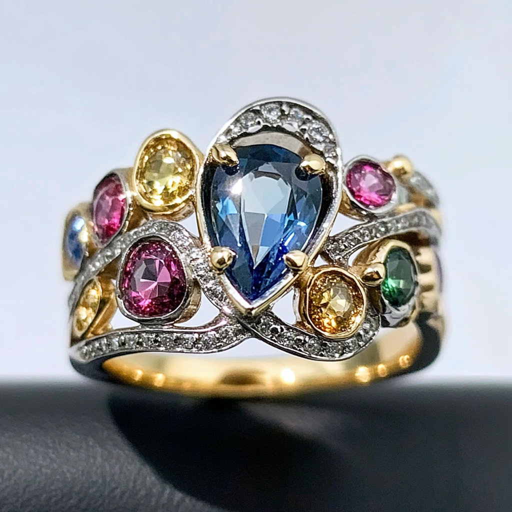 Vintage Colorful Stones Ring