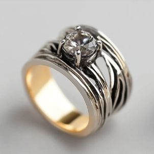 Vintage Layered Zirconia Gold Ring