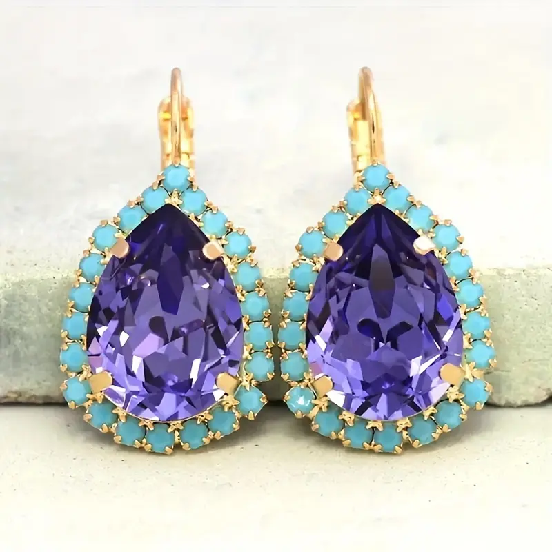Blue & Violet Stones Earrings