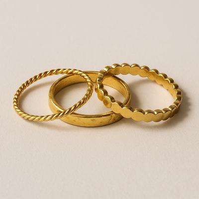 Triple Golden Ring Set