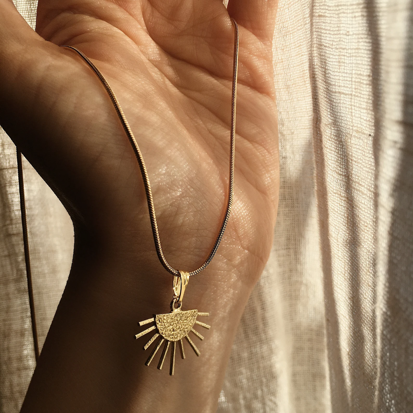 Solar Golden Pendant Necklace