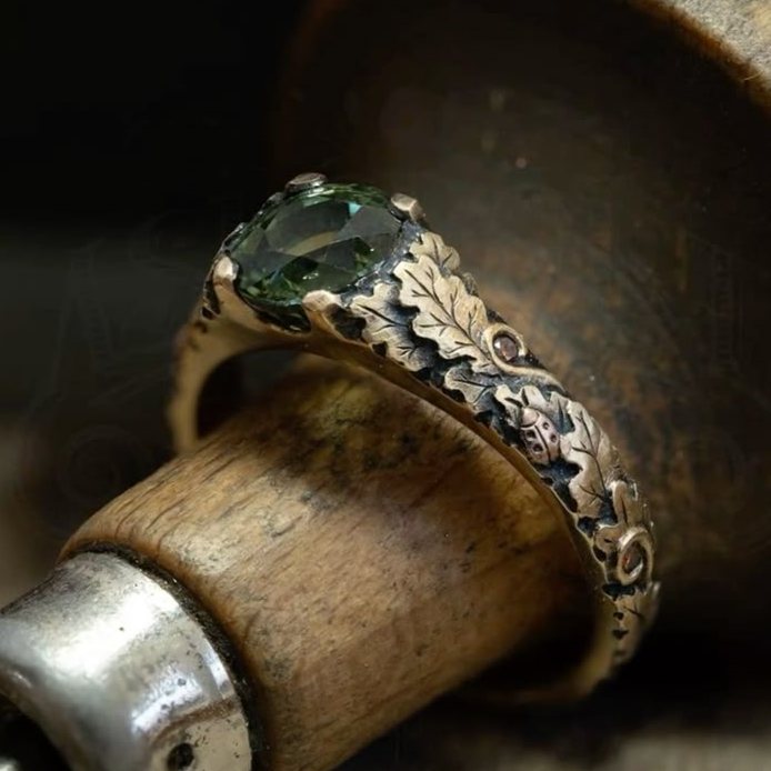 Green Ancient Gold Ring