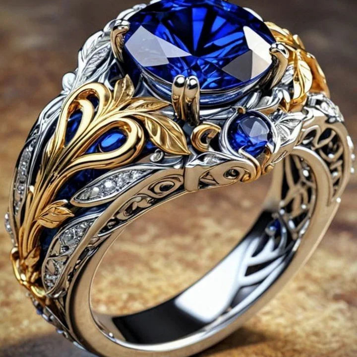 Exotic Sapphire Gold & Silver Ring
