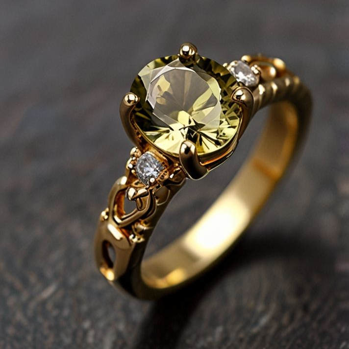 Olive Exotic Gold Ring