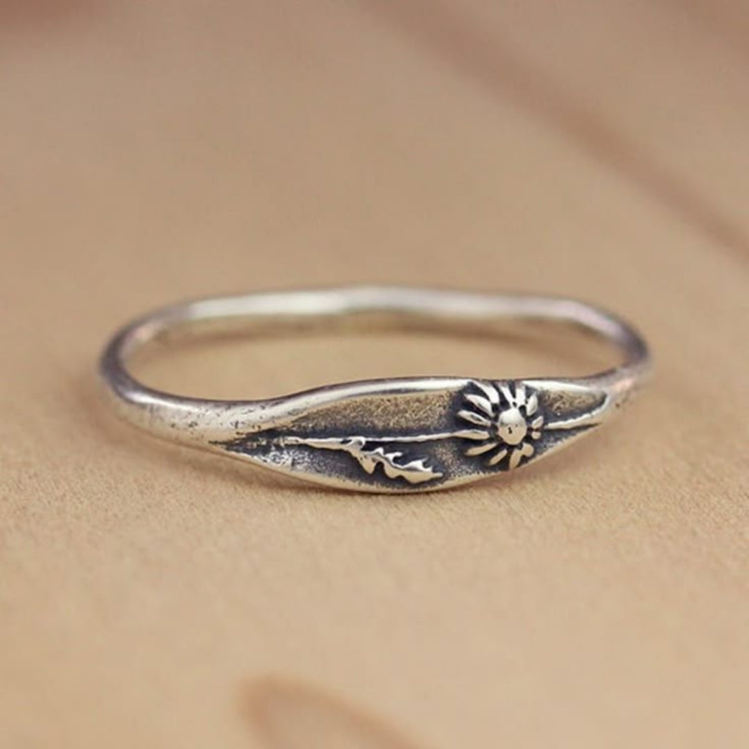 Flower Silvered Ring