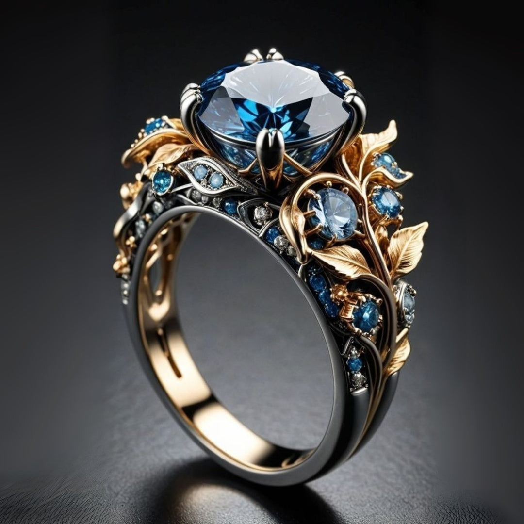 Ocean Blue Crystal Exotic Ring