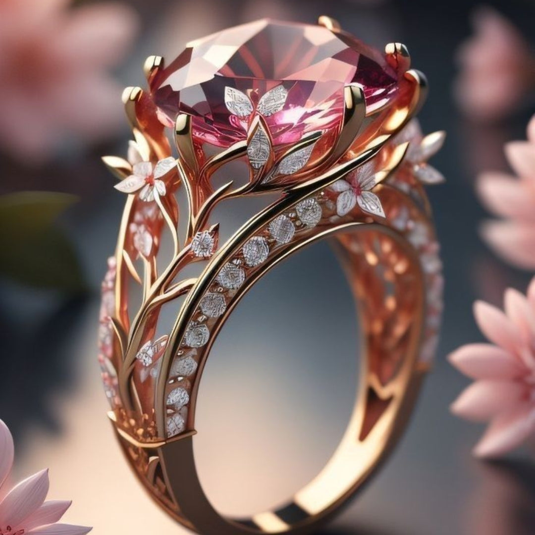 Exotic Pink Flower Ring