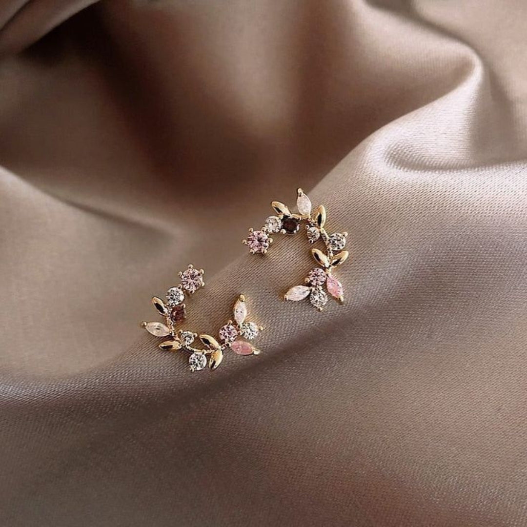 Floral Bright Gold Earrings