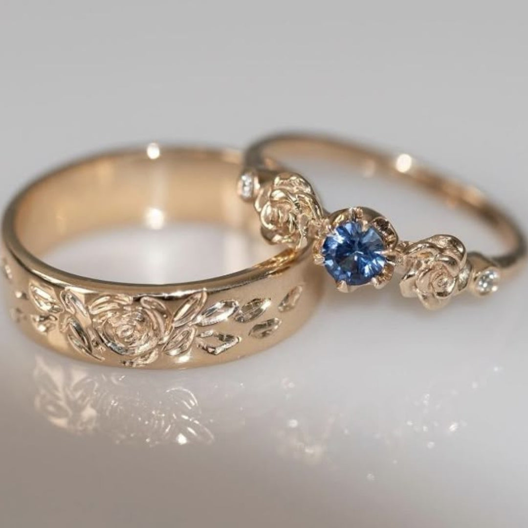 Blue Crystal Fine Ring Set