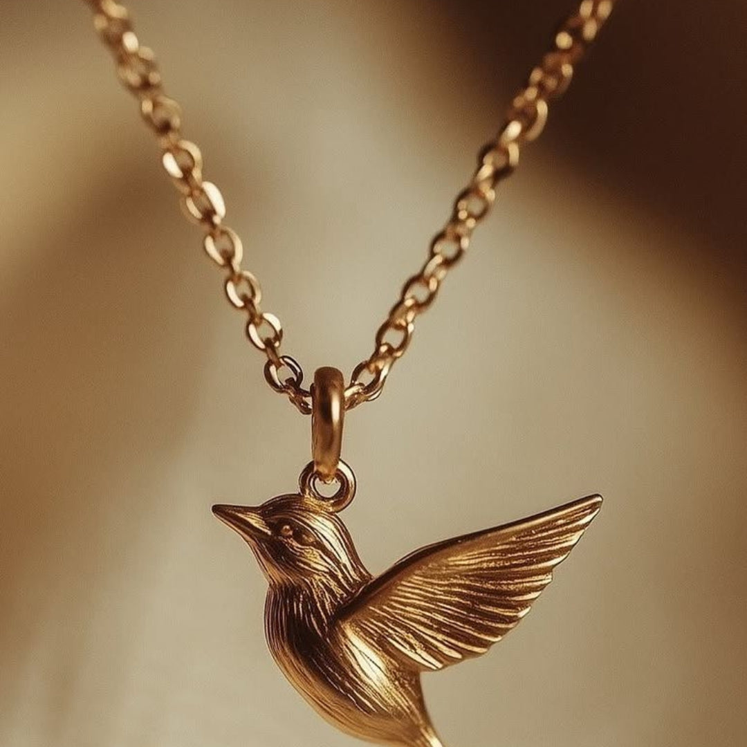 Golden Hummingbird Necklace