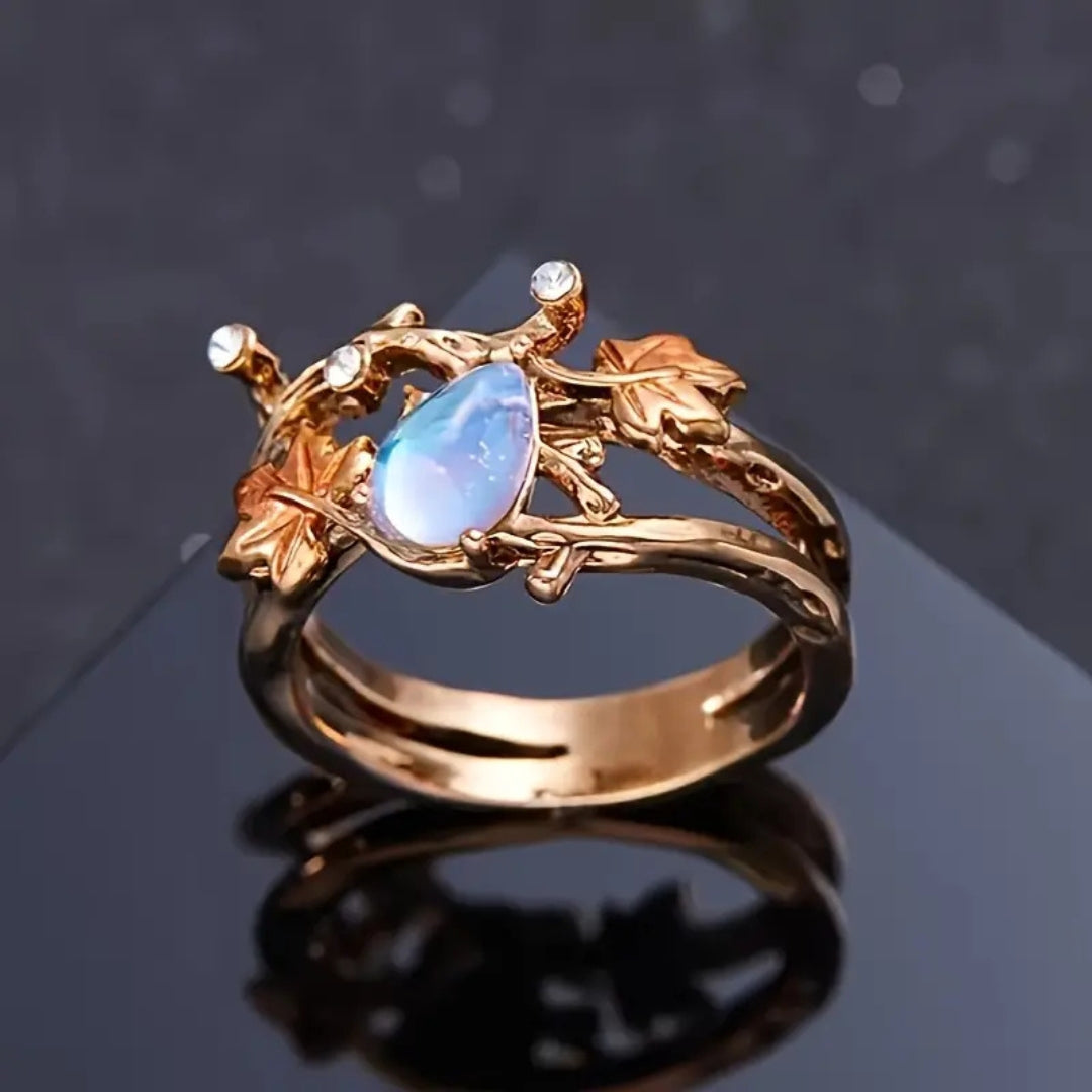 Moonstone Branch Ring