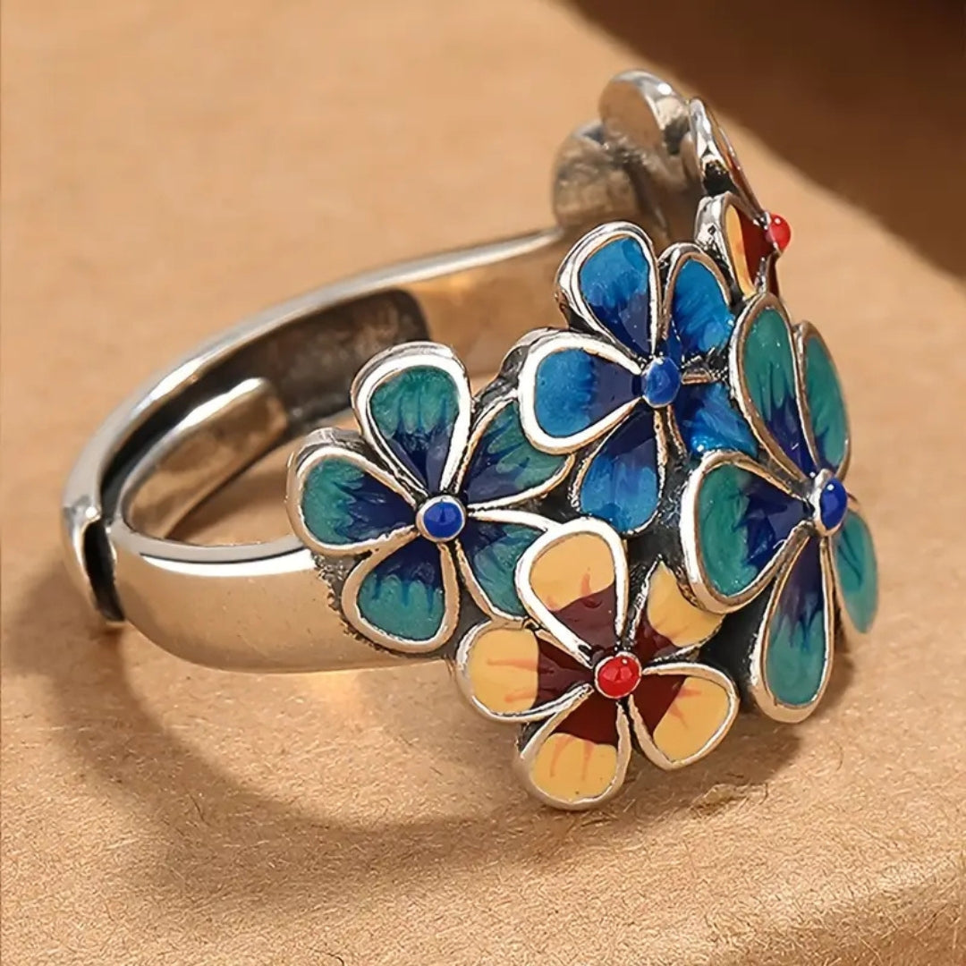 Colorful Enamel Flower Ring