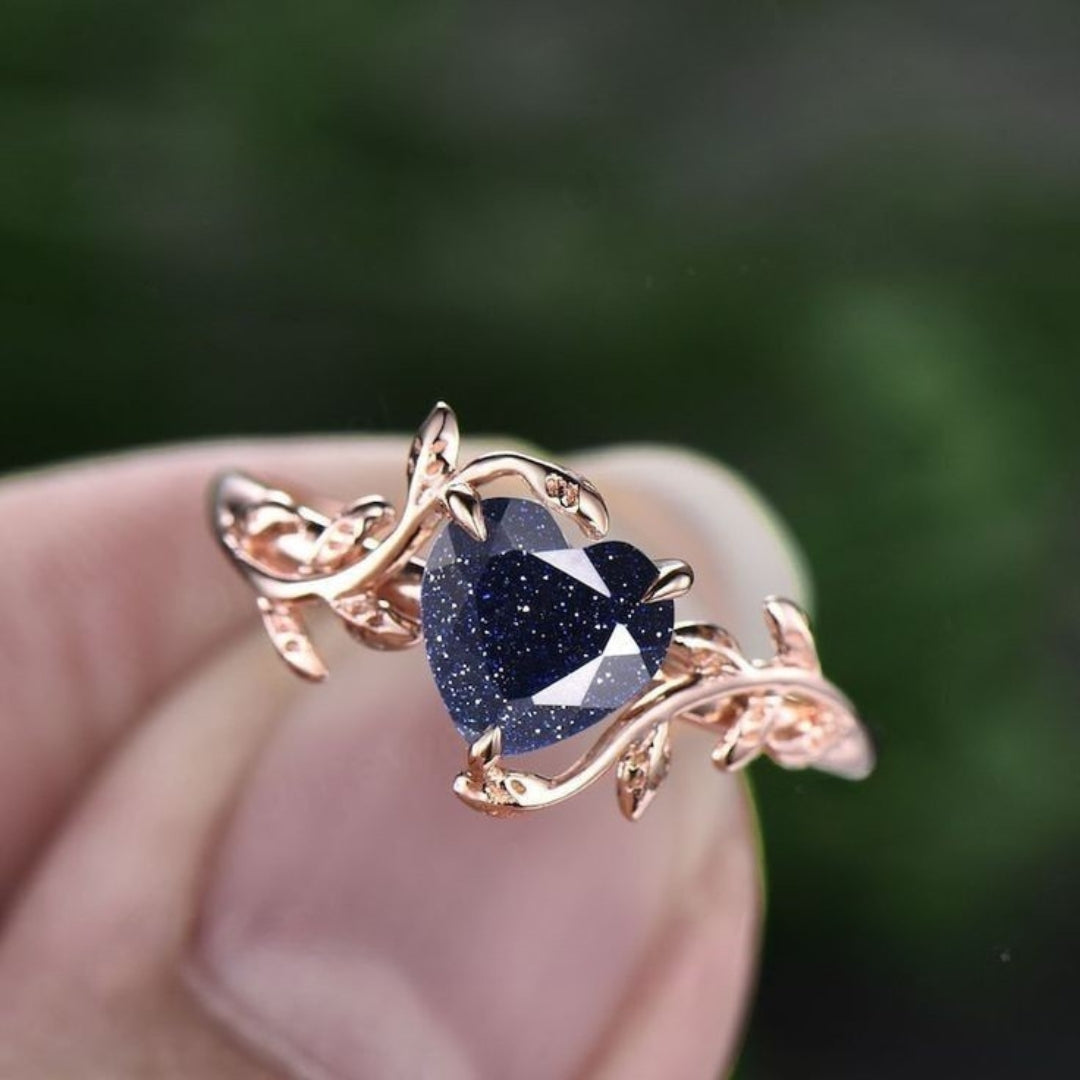 Blue Heart Cosmic Ring