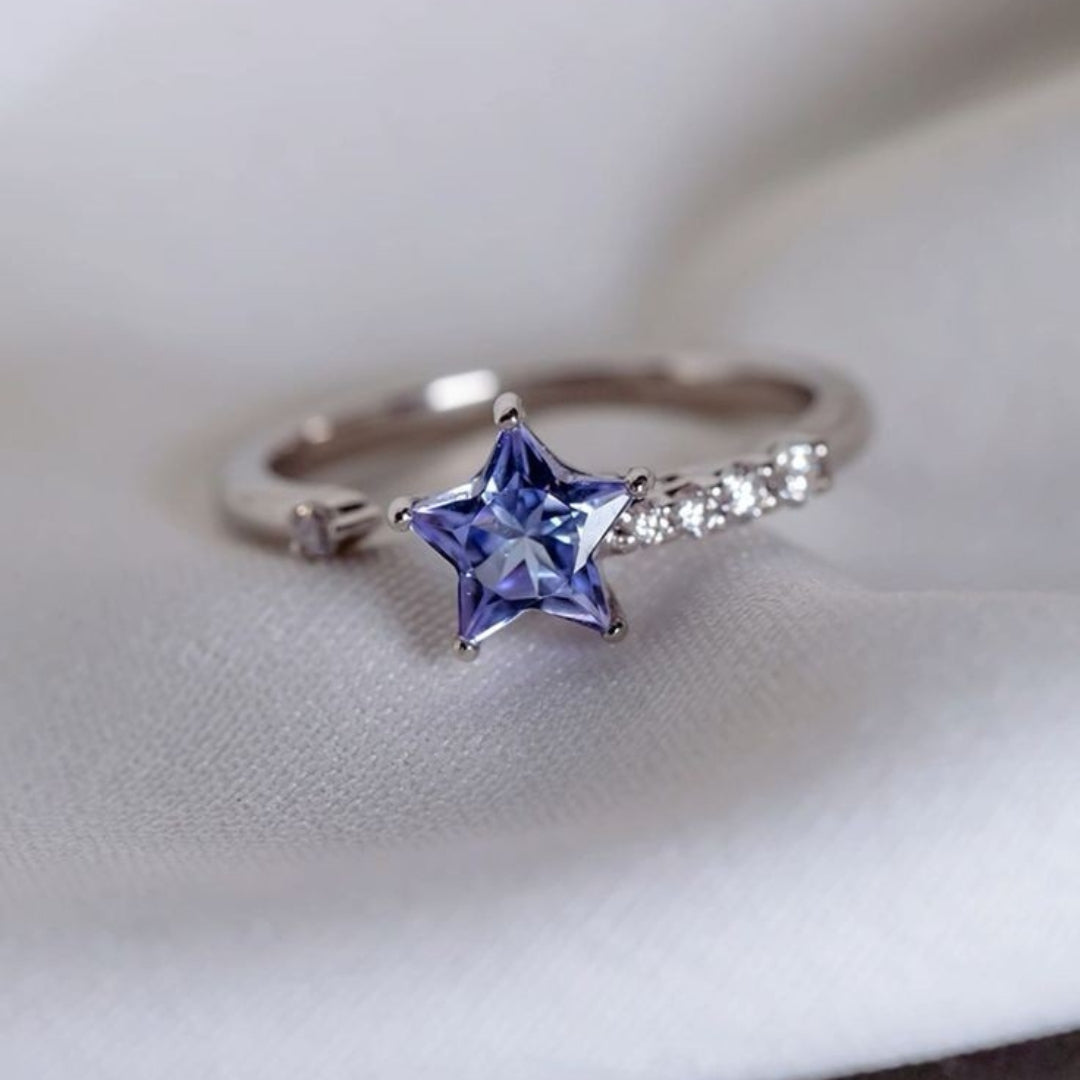 Blue Star Crystal Ring