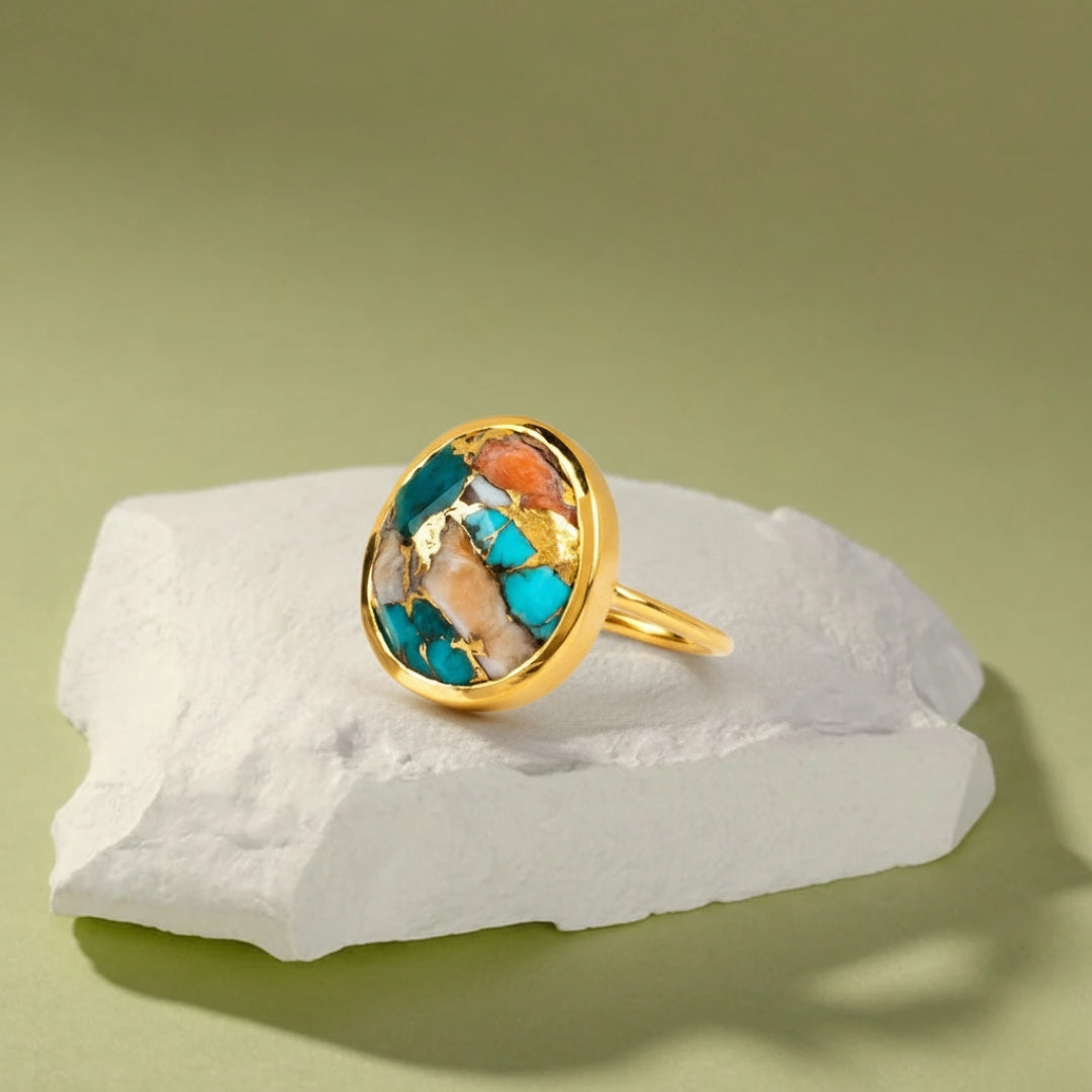 Statement Oyster Turquoise Ring